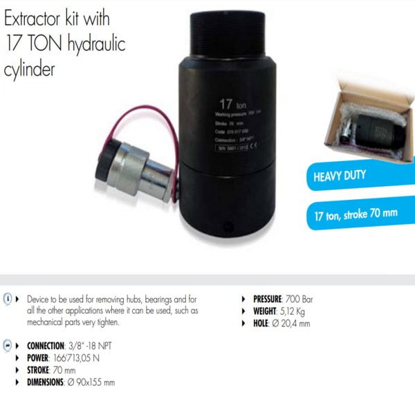 Hydraulic Piston For Bearing/Bushing Removal 17 Ton