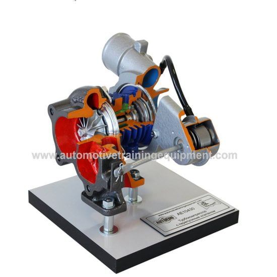 Turbocharger Cutaway With Waste-Gate Valve (on base)