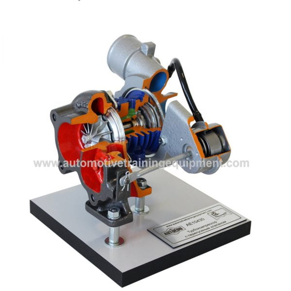 Turbocharger Cutaway With Waste-Gate Valve (on base)