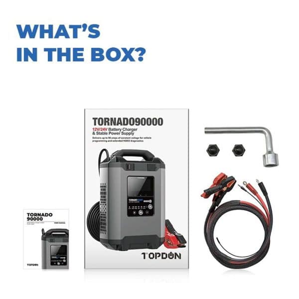TOPDON Tornado 90000 12V/24V Battery Support and Charger - Image 2