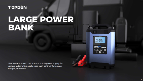 TOPDON Tornado 90000 12V/24V Battery Support and Charger - Image 4