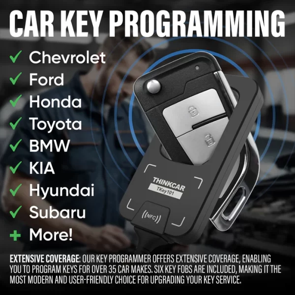 ThinkCar TKey 101 Universal Car Key Programmer Adapter With 6 Remote Keys - Image 2