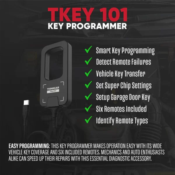 ThinkCar TKey 101 Universal Car Key Programmer Adapter With 6 Remote Keys - Image 4