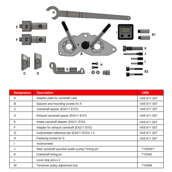 Timing Tools For, 1.0, 1.2, 1.4 & 1.5 TSI VAG Group Petrol Engines, Budget Alternative. - Image 5